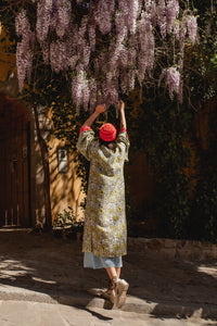 Kimono In Bloom | Amarillo x Coral